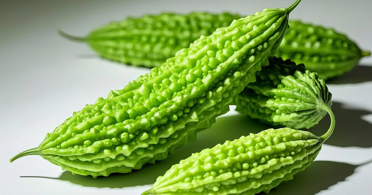 Bitter Melon growing in a garden