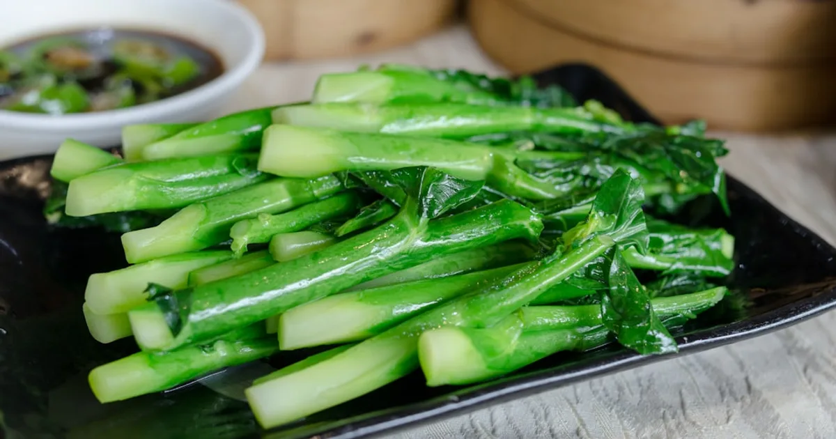 Celtuce growing in a garden